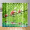 Cartoon Ladybug Curtain Funny Animal Translucent Voile Curtains Bedroom Living Room Balcony Decor Tulle With Sheer Polyester Perfect For