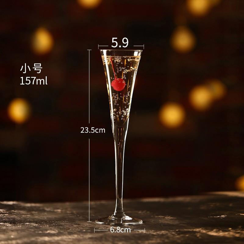 Transparent Crystal Champagne Glass V-shaped Creative Martini Glass Wine Soaking Cup Cocktail Glass Red Wine Goblet 1PCS
