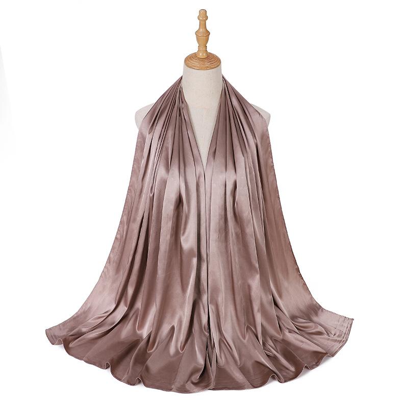 Luxury Satin Hijab Femme Solid Women Imitation Silk Beach Wrap Silk Scarf Shawls Bandana Muffler Scarves Bufandas Mujer Stoles