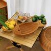 Plastic Snack Fruit Plate Fish Shape Woven Storage Basket Durable Bread Basket  Dining Table