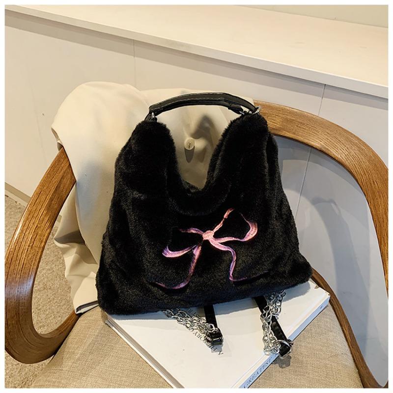 Casual Mao Mao large capacity tote bag fashionable women's armpit bag new backpack bow