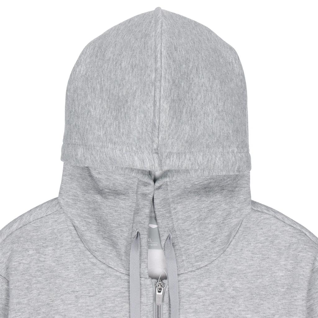 Li Ning Solid Color Fleece Lined Warm Hooded Jacket Men Jackets Light-Gray AWDRH23-3