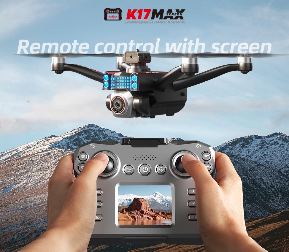 2025 K17 Max Drone Screen Version 4K HD Camera Brushless Obstacle Avoidance Aerial Photography Foldable Quadcopter Dron RC TOY