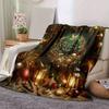 1pc Merry Christmas Printing Lightweight Flannel Blanket, Comfortable and Warm Blanket, for Camping Sofa Bed and Couch Office, Gift