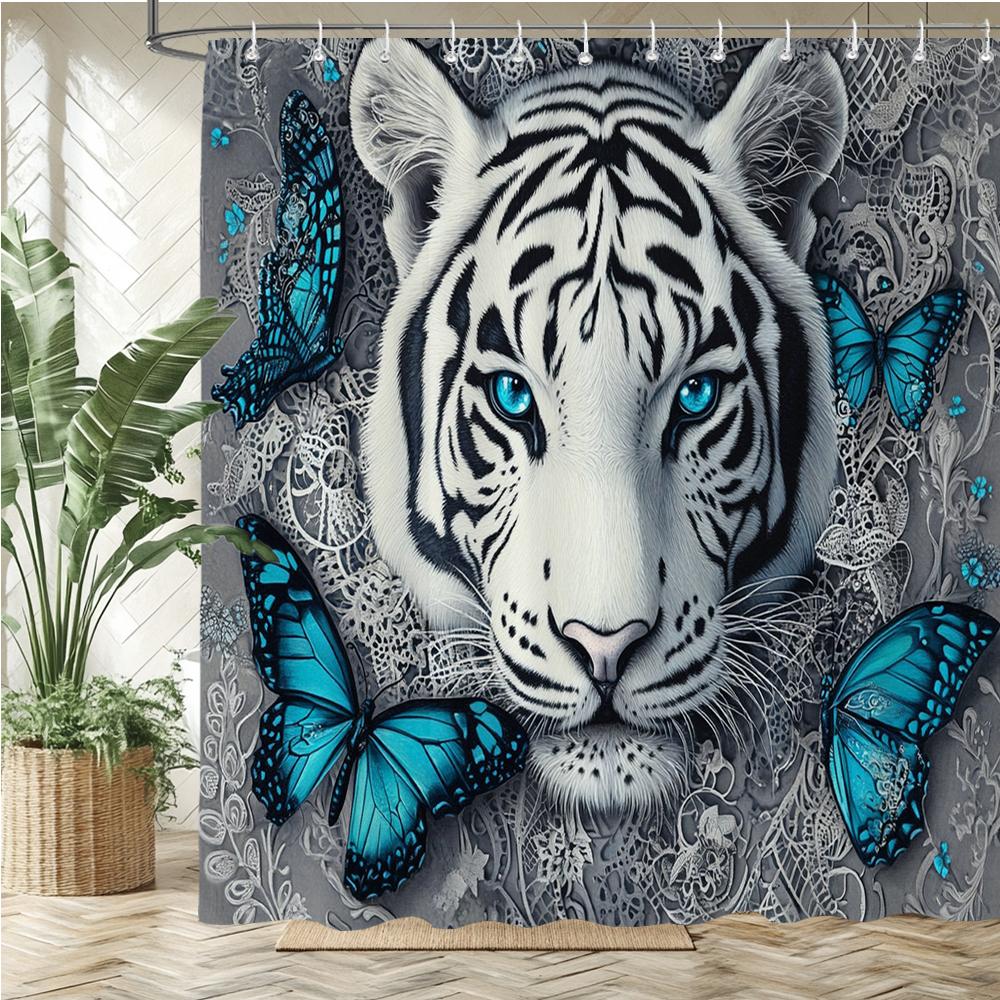 Roses, flowers, lions and leopards Shower Curtain Bath Curtain Animal Printed Bathroom Curtains for Home decoration Curtain