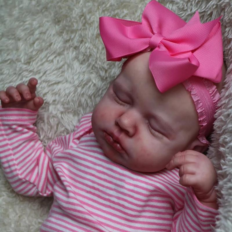 49 Cm Cloth Body Simulation Reborn Doll Lifelike Sleeping LouLou Rebirth Baby Dolls Children Elderly Accompany Toy Pregnant Woman Practice Gift Doll