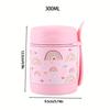 1 Stück 10,14 oz Edelstahl-Lunchbox mit Gabel, Studenteneintopf, Kleiner Suppentopf, Thermosbecher, Geeignet für Reisen im Freien und Camping