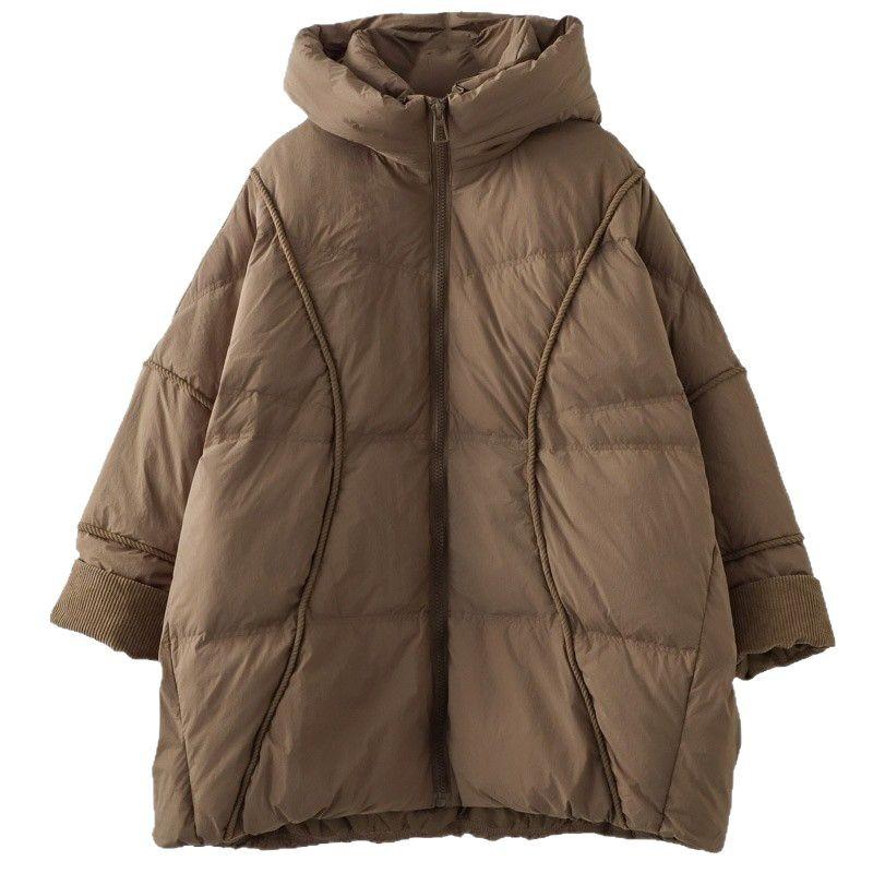 Winter Women White Duck Down Jacket Hooded Warm Oversize Puffer Coat Female Casual Loose Parka Pocket Outerwear