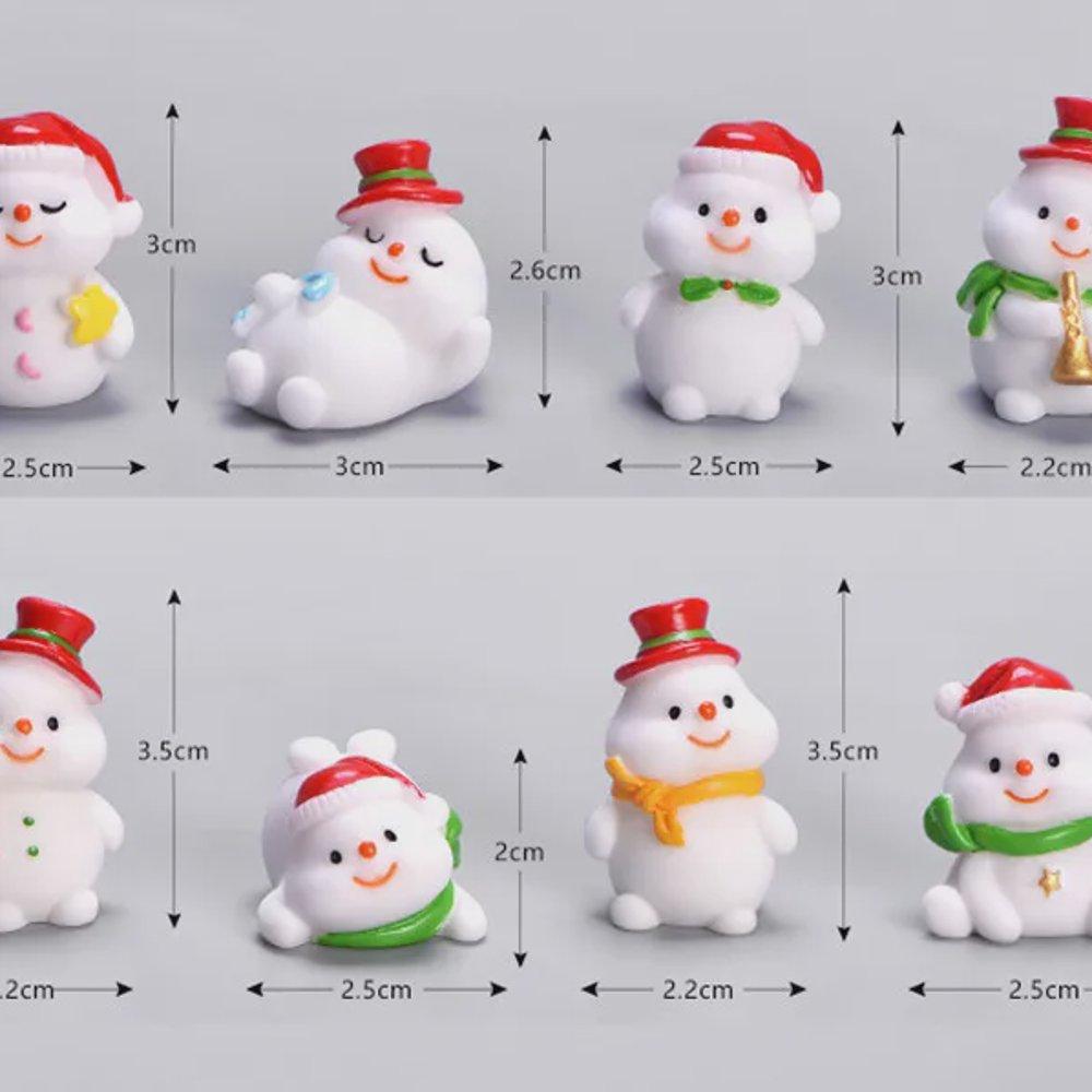 8pcs Miniature Christmas Figurine Set Christmas Decoration Fairy Snowman Santa Claus Miniature Figurines Xmas Gifts DIY Home Decor