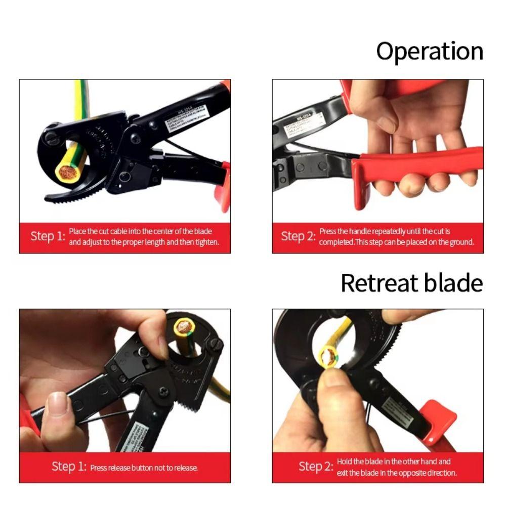 Heavy Duty Ratchet Cable Cutter Labor-saving Cable Cutter  Mechanical Electrician