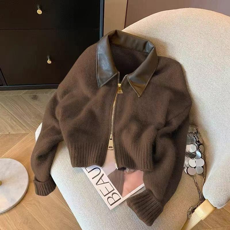 Elegant and Fashionable Long-sleeved Sweater Jacket for Women 2025 Autumn and Winter