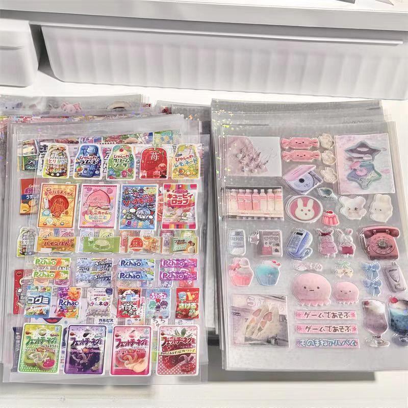 9pcs Glitter Flash Y2K Sticker Cute Toploder Journaling Decor Sticker for Phone Camera Laser Kawaii Stickers Gift
