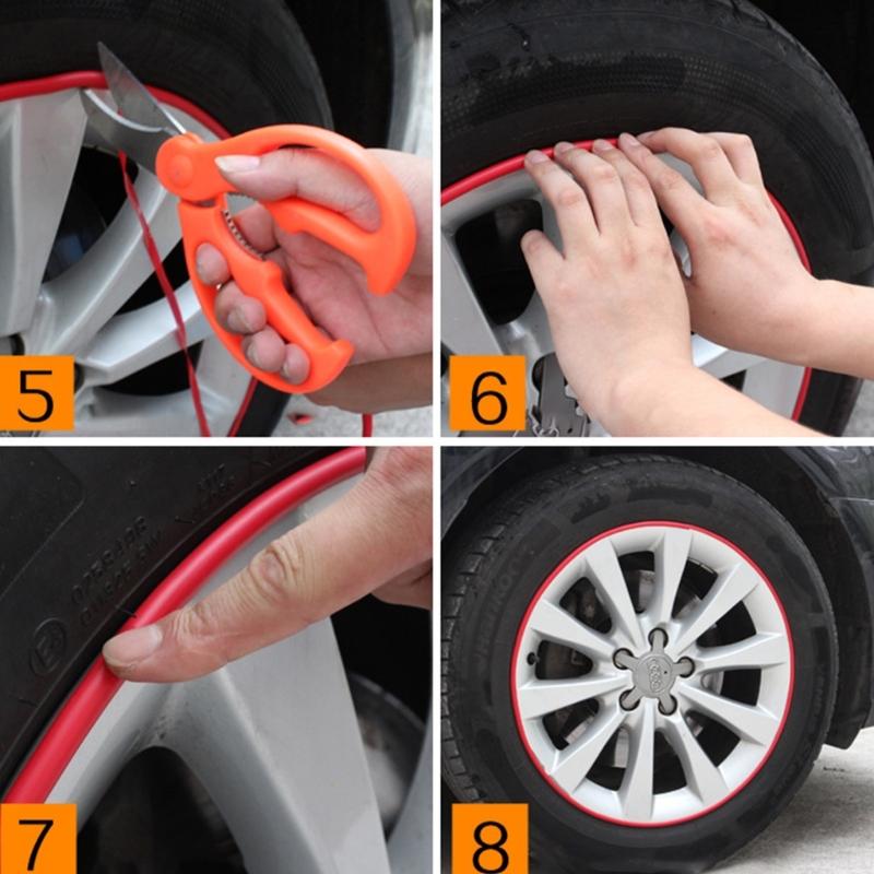 Rims Trim Wheel Protection Strips for Curb Rash and Wheel Scratch Prevention Wheel Decoration Car Styling