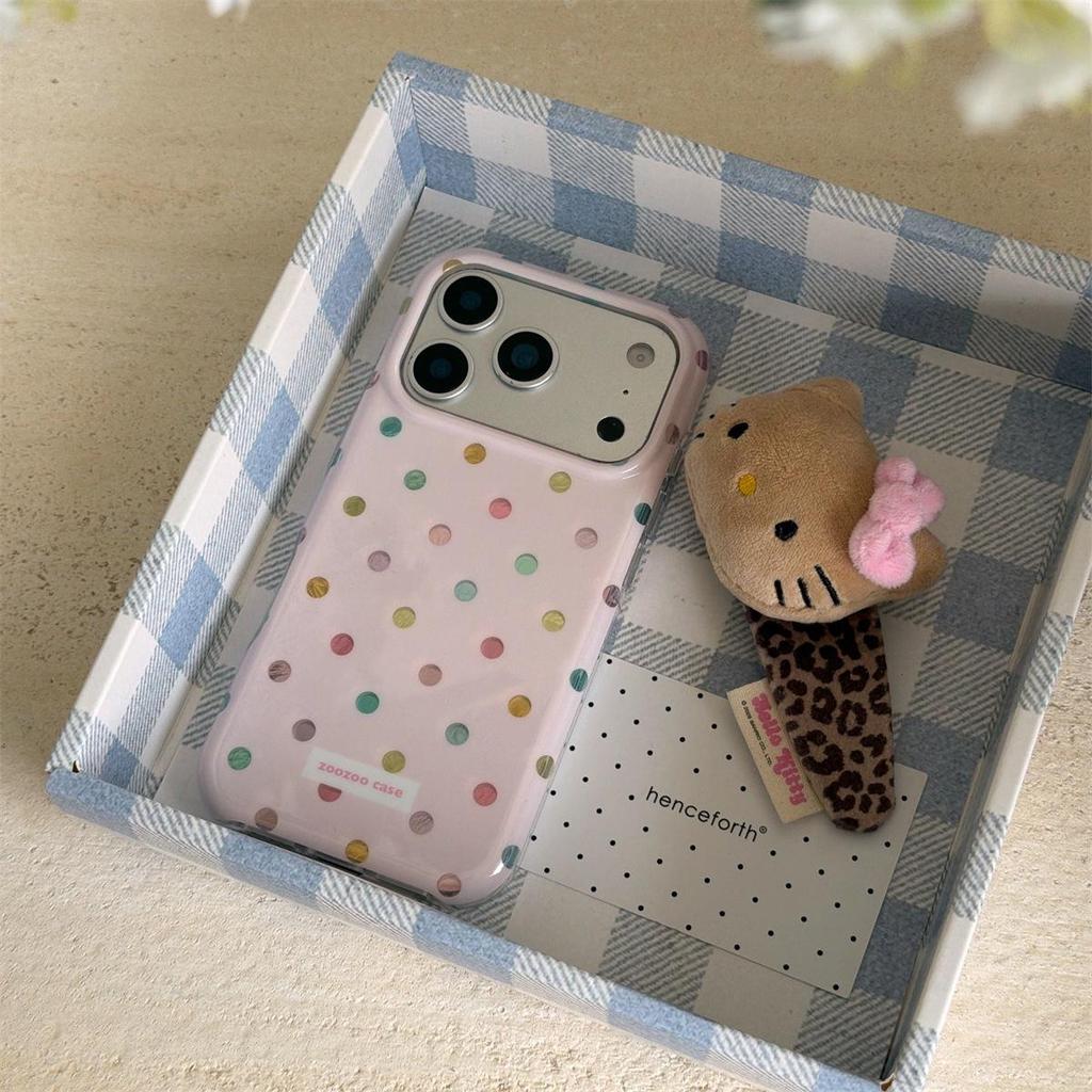 Colorful Polka Dot Round-Edge Phone Case for iPhone 14/13/Apple 17/16/15 Pro Max with Drop Protection