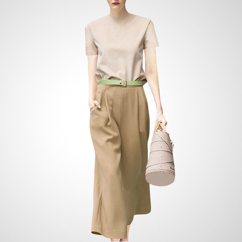 

Стильная Модная Повседневная Весенняя Одежда Профессиональный Топ с Длинным Рукавом Apricot (short sleeve) XL