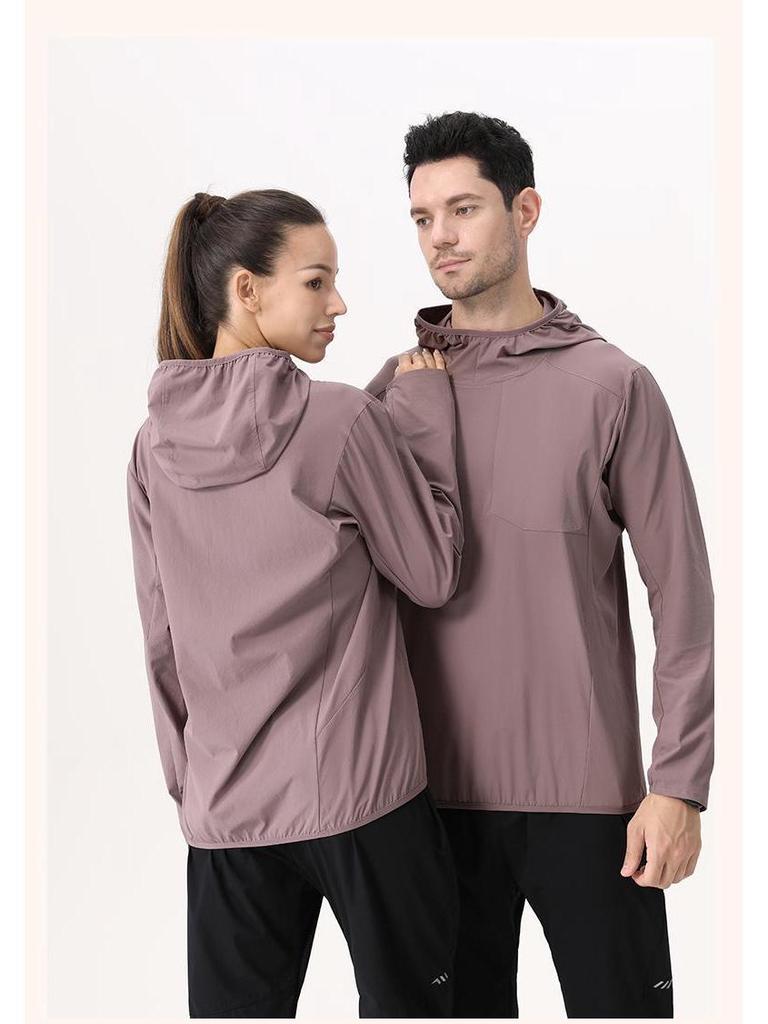 Windproof Hooded Running Jacket - Unisex Water-Repellent, Warm, Autumn Sports Pullover for Mountaineering