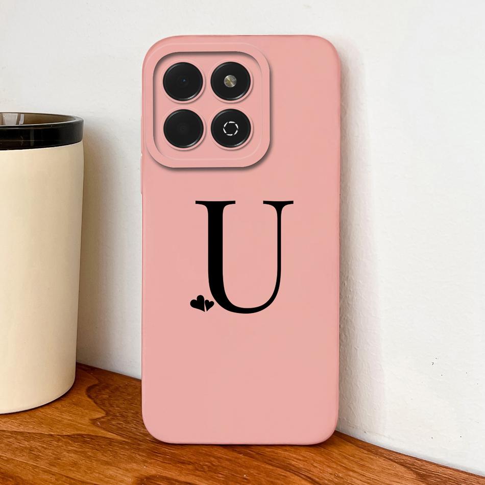 For Honor X6B Plus Case Simple Heart Letters Soft Liquid Silicone Phone Housing For Honor X6 B X6b+ Full Protection Back Covers