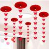 Nova Bandeira de Borboleta Vermelha Estilo Chinês Artesanato DIY Ornamento para Pendurar no Teto Ventilador de Papel Tradicional Decoração Celebração de Casamento