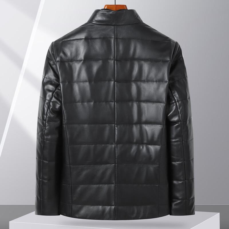 Futing Men's Genuine Sheepskin Down Leather Jacket