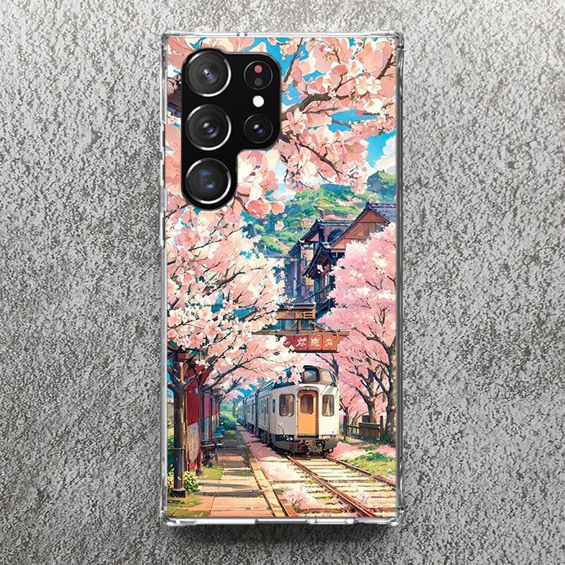 Coque de téléphone Esthétique Anime Paysage Pour Samsung Galaxy S25 S24 S23 Ultra S22 Plus S21 S20 FE S10 + S25Ultra S24U Coque Souple
