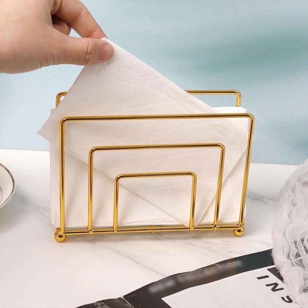 New Metal Tabletop Tissue Rack Decorative Minimalist Napkin Holder Elegant Napkin Organizer for Kitchen Dining Table