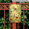 2D Flat - 1pc Vintage Dragonfly Floral Metal Sign | Aluminum Wall Art Decor, Garden Cafe Garage Engraving, 8x12 Inch, for Home Restaurant Indoor