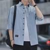 Men's Korean Style Casual Short-Sleeve Trendy Shirt - Three-Quarter Summer Workwear Top