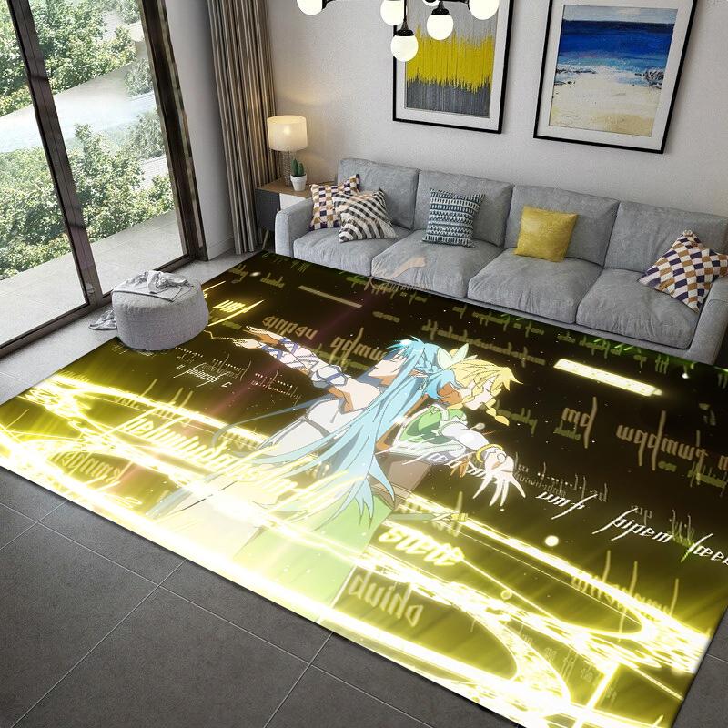 Sword Art Online anime Dywan wielorozmiarowy Dywan do salonu sypialni pokoju dziecięcego Dekoracja domu Dywanik podłogowy Mata antypoślizgowa Mata pod kanapę