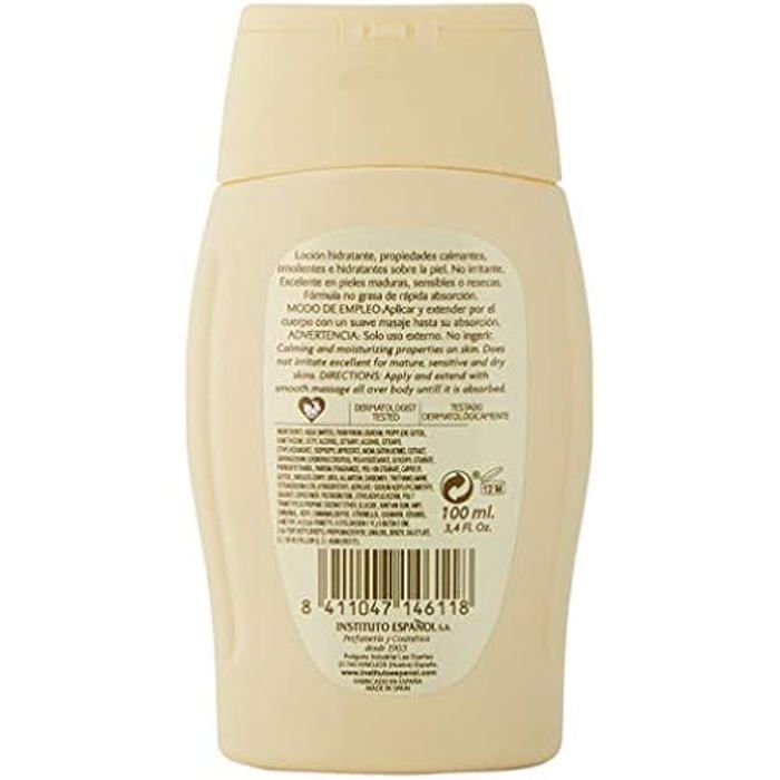 Lait corporel - INSTITUTO ESPAÑOL - Leche Avena - 100 ml - Vegan - Tous types de peau