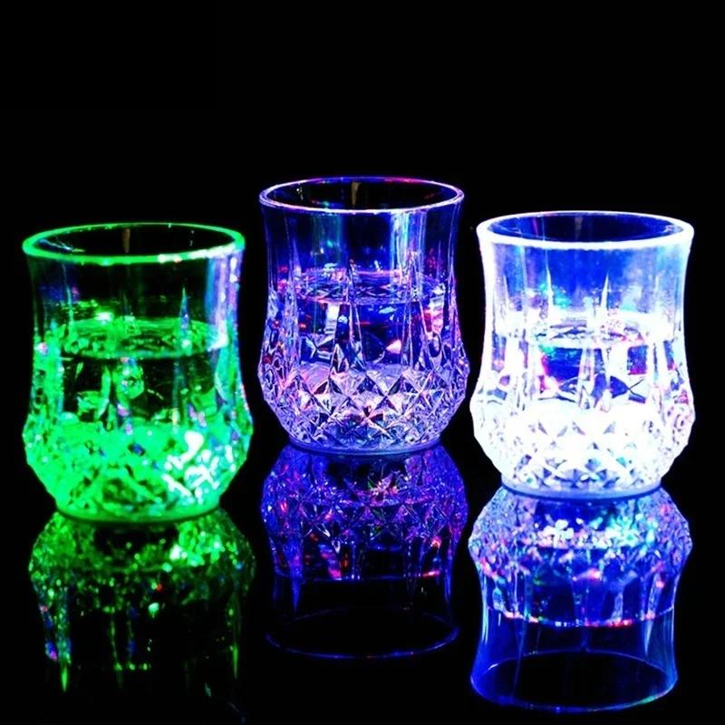 Enduring Unique LED Wine Glass Light Up Barware Drink Cup Transparent Cup KTV Bar Beer Mugs