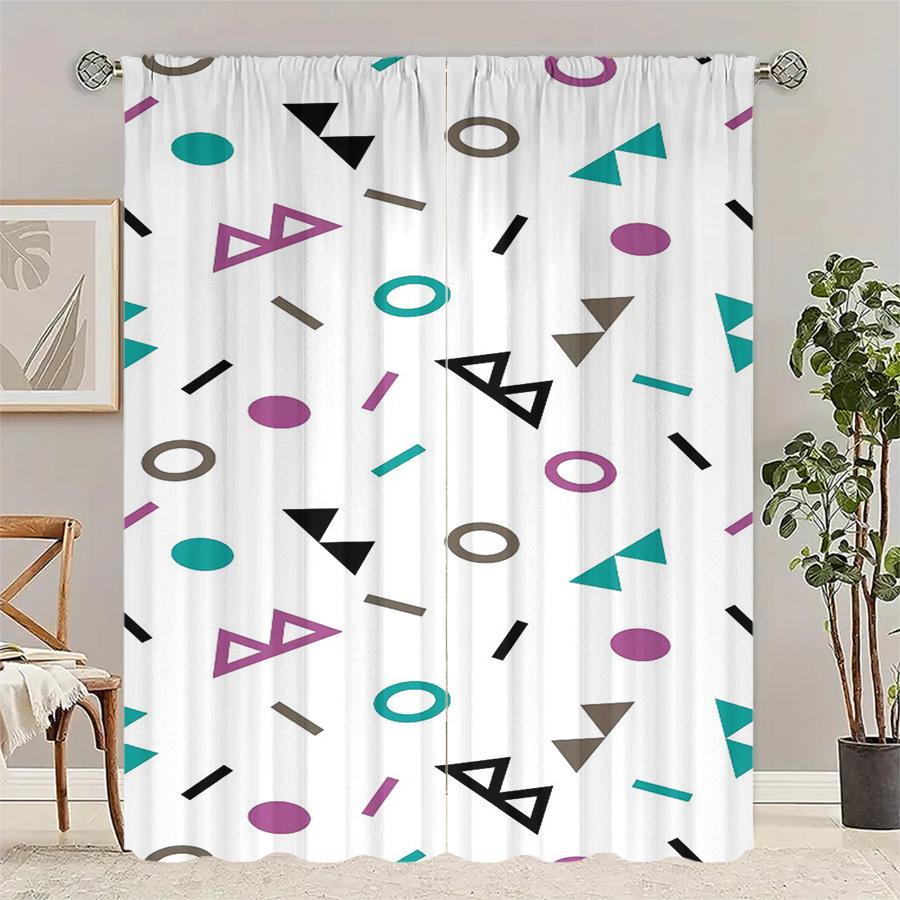 

Tropical Sea View Pattern Printed Curtains Pole Bag Christmas Decorations Daily Home Room Curtain Made Of Polyester Washable W100*H70(CM)-Rod Pocket&1PCS