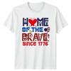 Home Of The Brave Since 1776 Fourth Of July Patriotism Mens Womens Graphic Tee