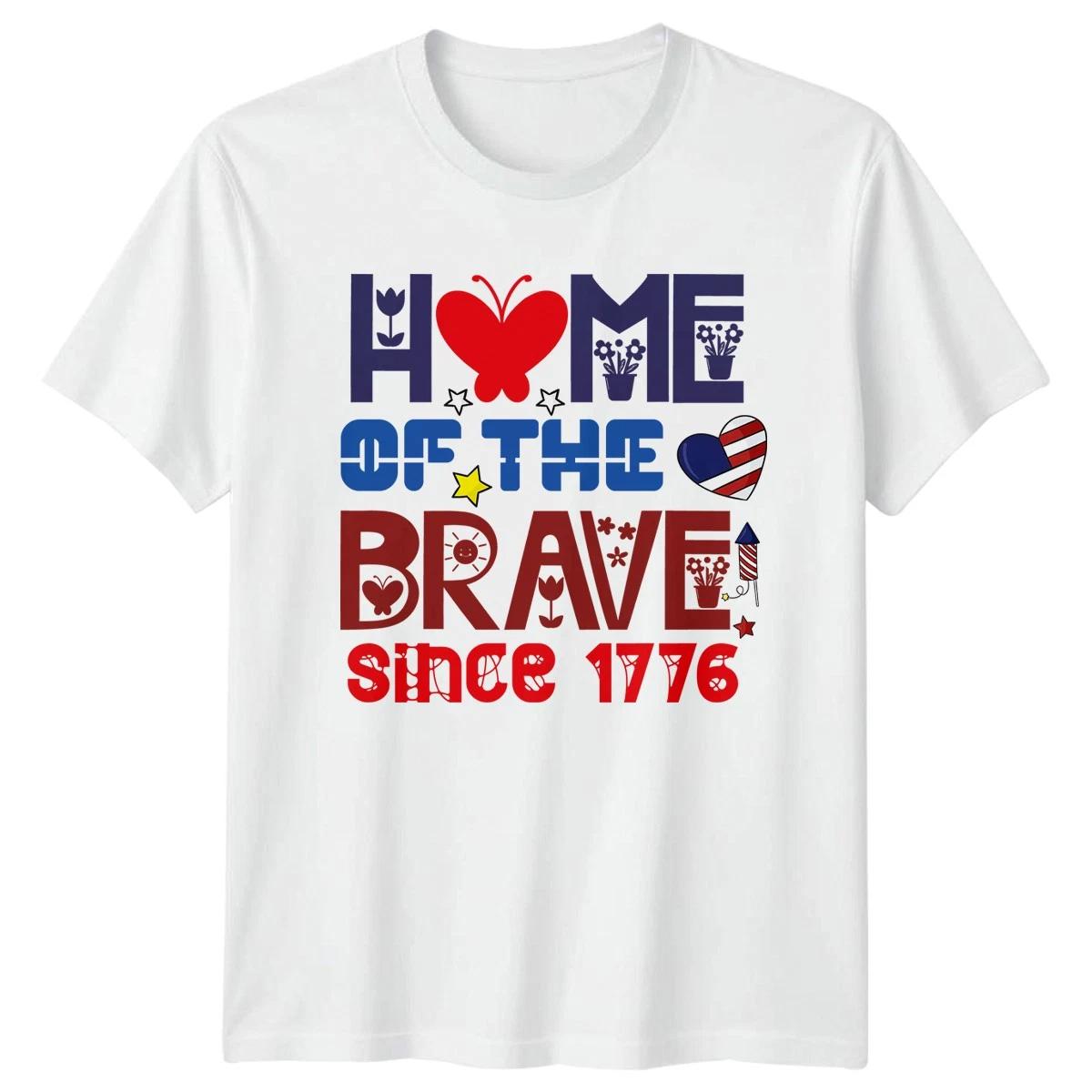 Home Of The Brave Since 1776 Fourth Of July Patriotism Mens Womens Graphic Tee L