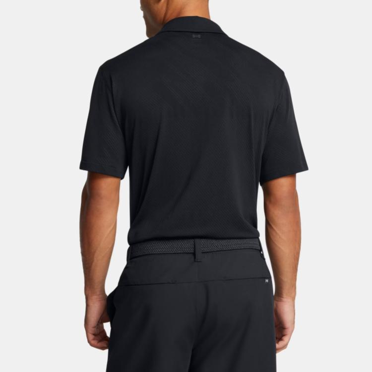 Under Armour Tour Tips Seamless Solid Color Casual Comfortable Soft Breathable Golf Polo Shirt Men tops Black 1387129-001