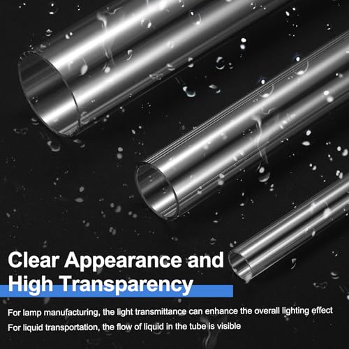Uxcell Acrylic Pipe (1 Piece): Inner Diameter 105mm, Outer Diameter 110mm, Length 200mm, Thickness 2.5mm. Polycarbonate Pipe, Plastic Piping, for Ligh
