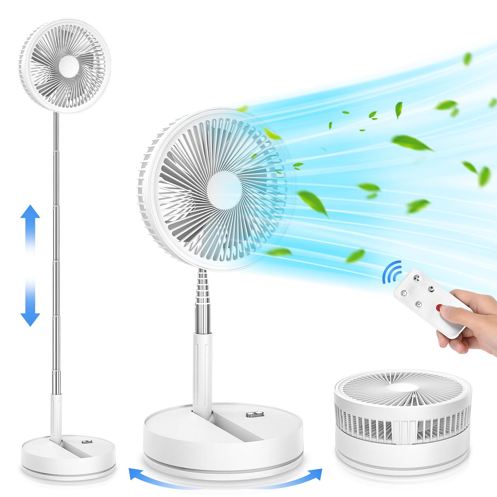 Adjustable Folding USB Rechargeable Desktop Fan – Portable, Silent & Long-Lasting 8000mAh Foldable Fan