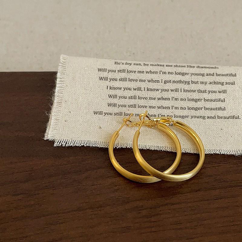 Korean Matte Hoop Earrings: Classic, Versatile, Luxury, Stylish & Lightweight Design