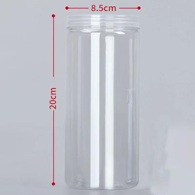 Portable Clear Sealed Can with Lid Food Grade Sealed Empty Packing Bottle Circular Storage Bucket Plastic Food Jar