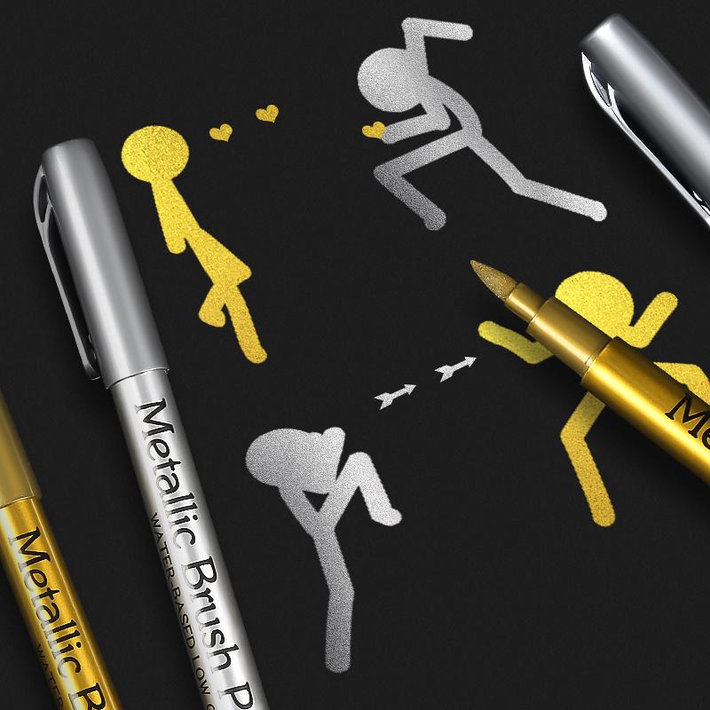 6pcs Waterproof Metallic Permanent Marker Pens for DIY - Ideal for Resin Molds, Gold & Silver Drawing - Essential Craft Suppli