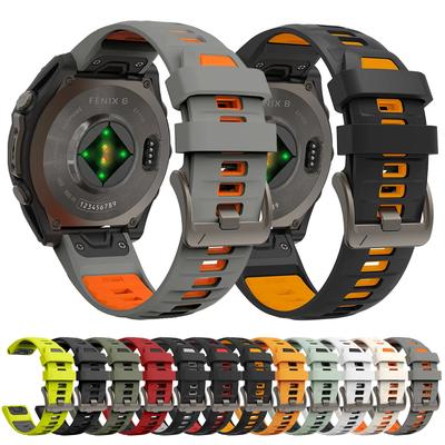 QuickFit 22mm 26mm Silicone Strap For Garmin Fenix 8 E 7X 7 Pro Solar/6X/Epix/Forerunner 965/Instinct 2X/Enduro 3 Official Band