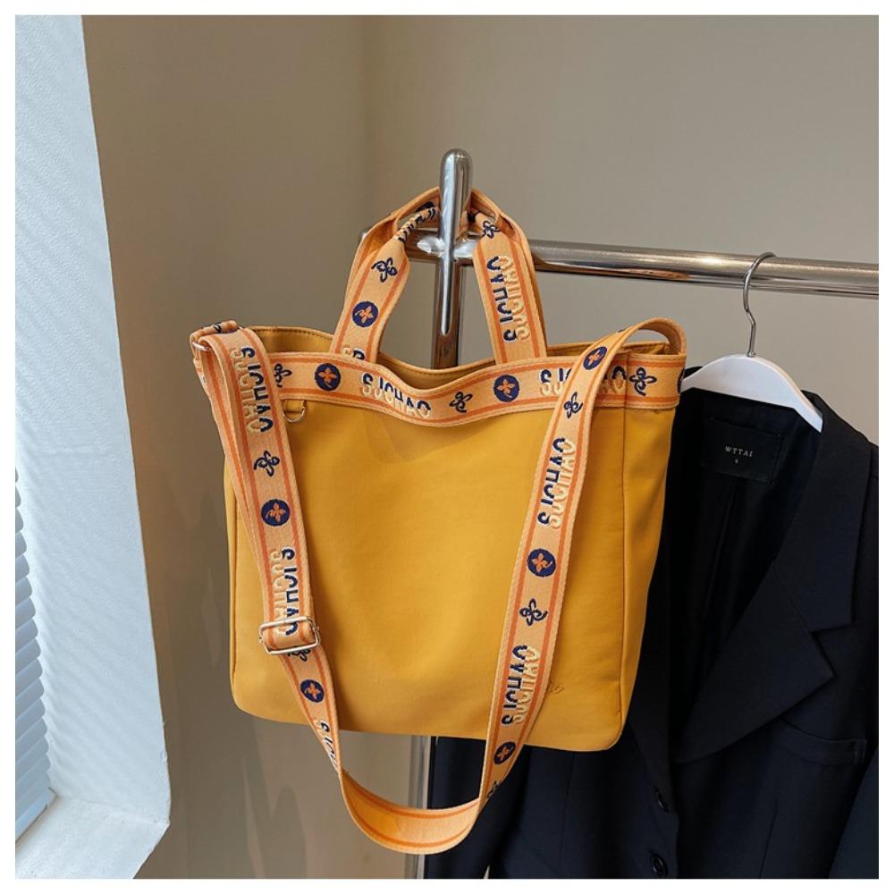 

Trendy color shoulder strap shoulder bag women s new large capacity tote bag college student class handbag crossbody bag One size жёлтый
