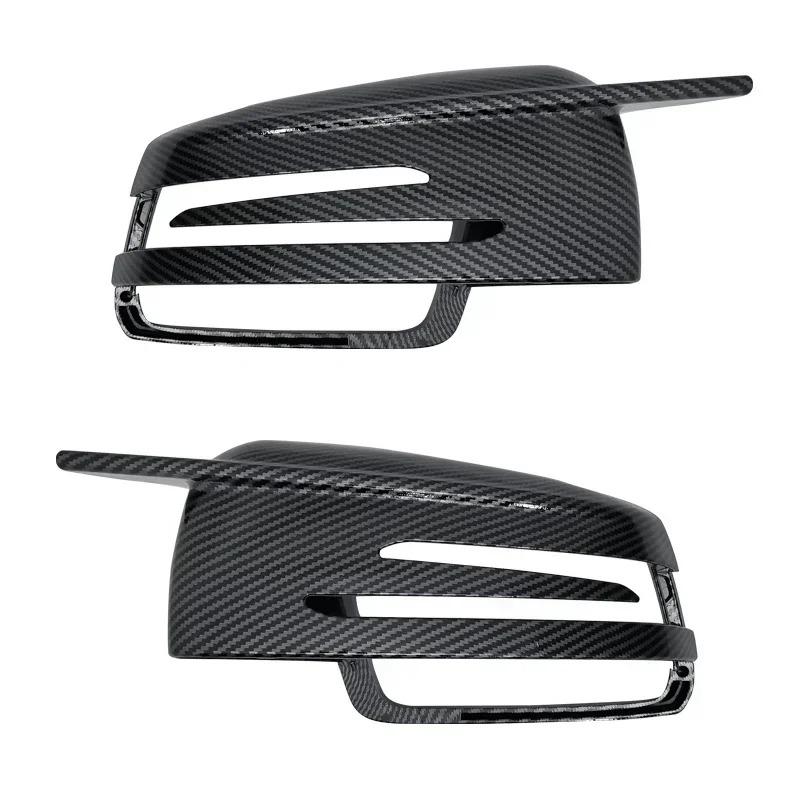 Carbon Fiber Pattern Side Mirror Cover Caps for Mercedes W176 W246 W204 W212 W221 C117 X204 X156 ABS Car Exterior Accessories
