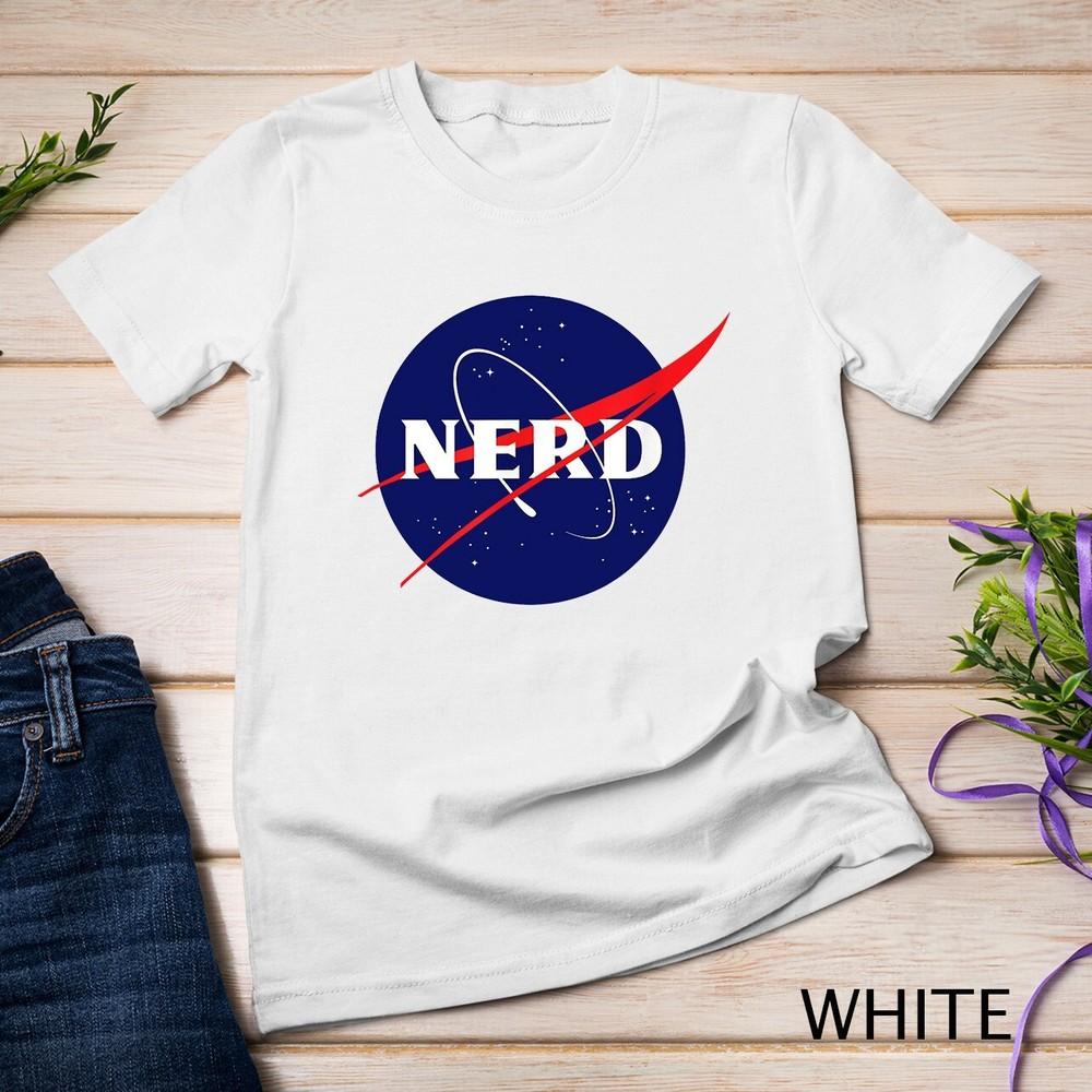 

Funny NASA Nerd Logo Parody Science Astronomy Astronaut Unisex T-shirt L
