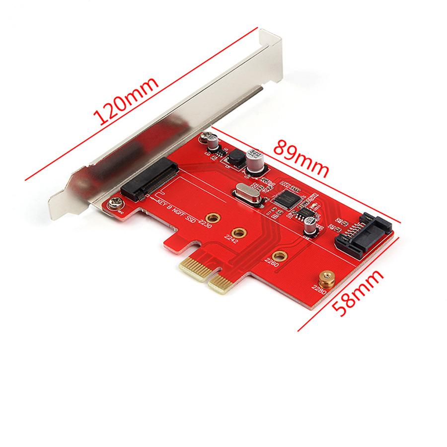 PCIE X1 to B Key M.2 NGFF SATA SSD 2280 2260 2242 2230 PCI-Express Adapter Card