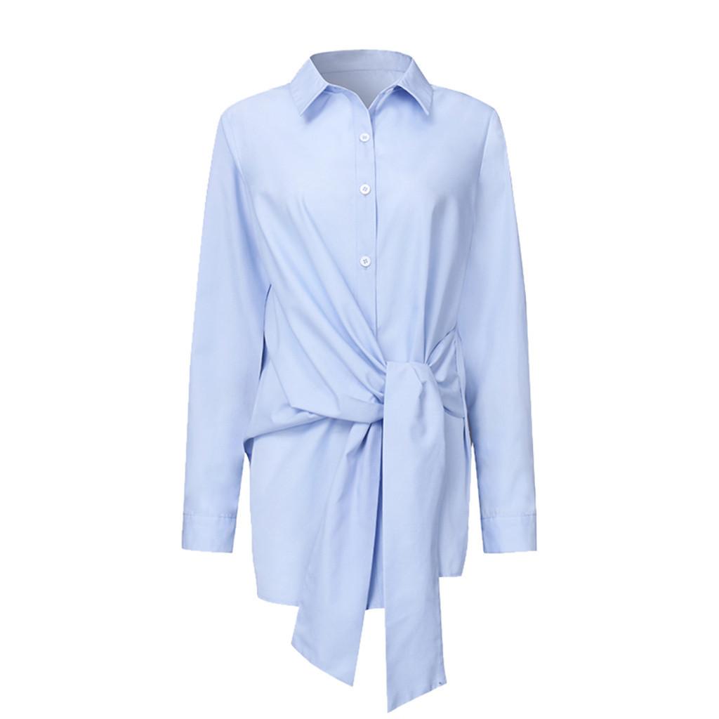 Women Shirt Blouse Button White Blouses Female Ruched Black Loose Shirts For Women Cotton Office Blouses