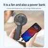 Portable Handheld Foldable Fan Power Bank Feature Rechargeable Hands-Free Compact Lightweight for Travel Office Outdoor Daily