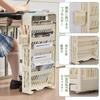 VECELO Bookshelf File Wagon Textbook Storage Document Rack with Cup Holder Adjustable Shelves Slim Space-Saving Storage Easy Assembly Cute Magazine Ra