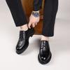 Autumn high-end men's shoes first-layer cowhide business leather shoes men's commuting leather platform casual lace-up single shoes men