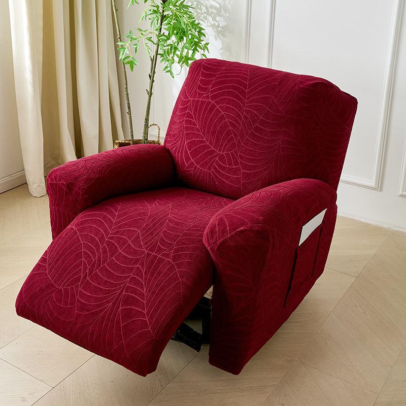 Elastic Split Functional Sofa All-inclusive Rocking Chair Recliner Cover Chivas Sofa Cover Waterproof Large Leaf Model single seat бордовый