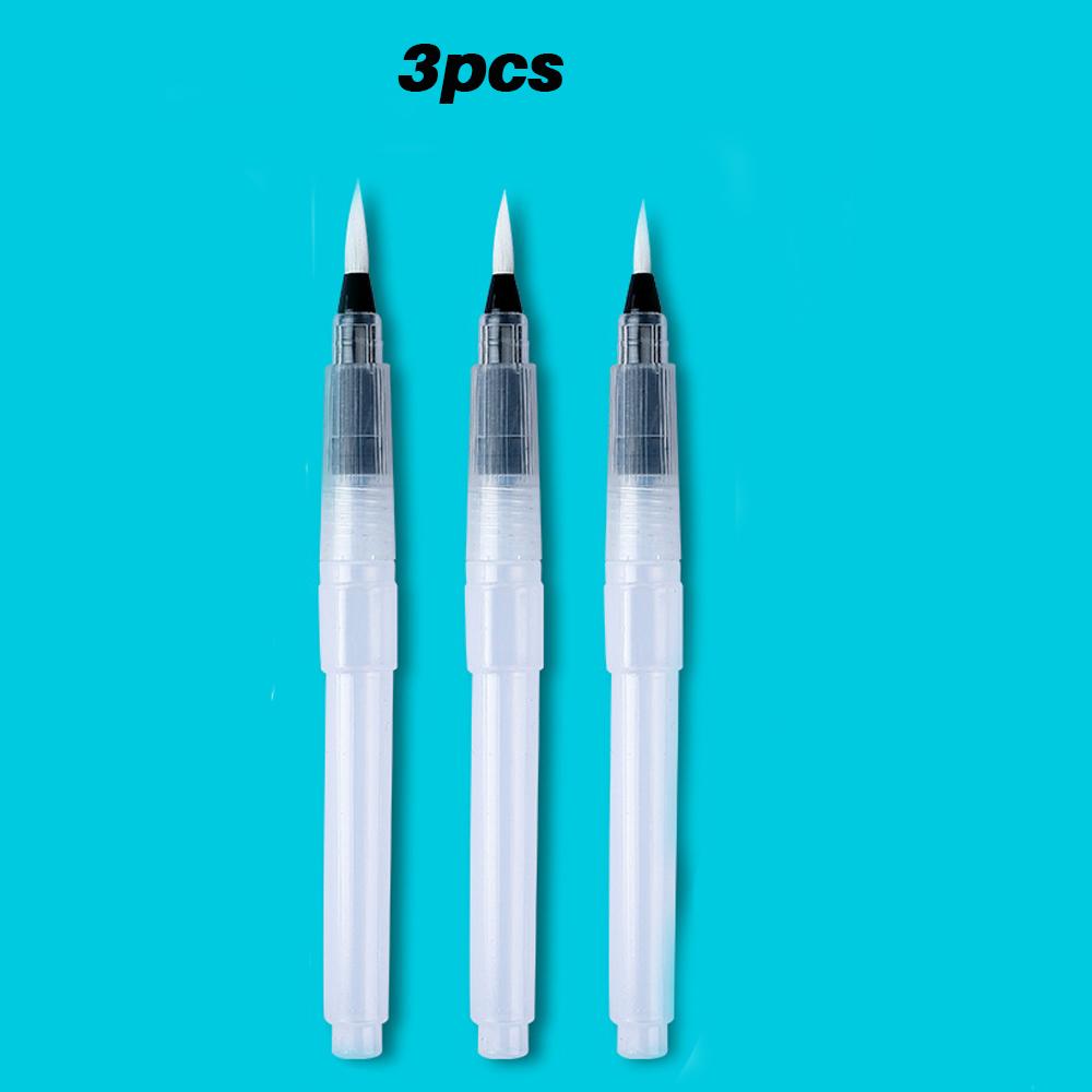 3-18 watercolor brush set, white nylon, with water storage function, DIY painting tools, suitable for school and outdoor use